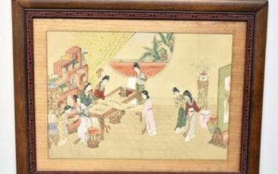 Chinese Watercolor: Court Scene