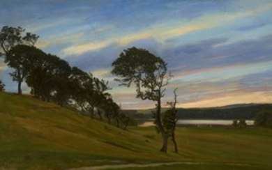 Christian ZACHO Grenaa, 1843 - Hellerup, 1913 Vue de Non Mill et du lac Halde