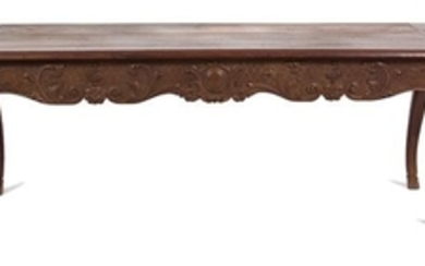 A French Provincial Carved Walnut Console Table