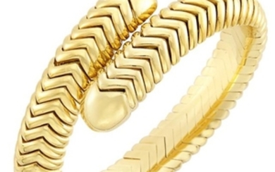 Gold Crossover Bangle Bracelet