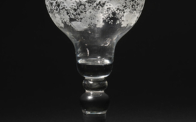 A most unusual baluster sweetmeat glass, circa 1730
