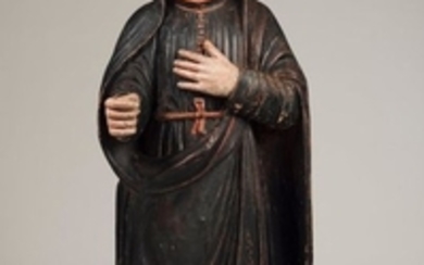 Saint Fancis Xavier A large carved and polychrome …