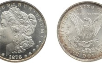 Silver Dollar, 1878, 8 Tail Feathers, NGC MS 65