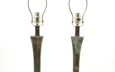 Stewart Ross James Hansen Bronze Table Lamps Pr