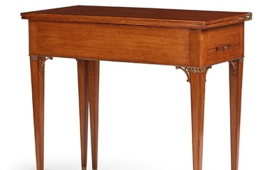 A late Gustavian mahogany games table, Stockholm, second part of the 18th century.