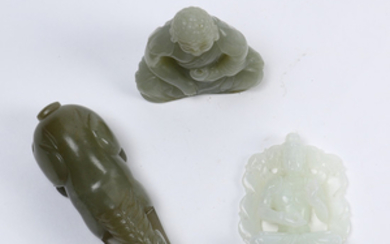 Chinese Jade Buddhist Carvings, and a Horse