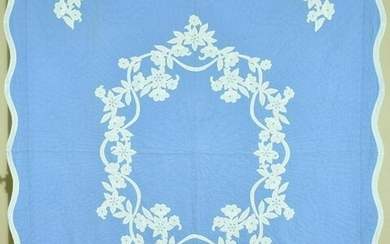 40's Blue & White Wedgewood Applique Quilt