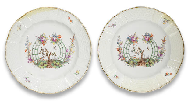 Two Nymphenburg plates