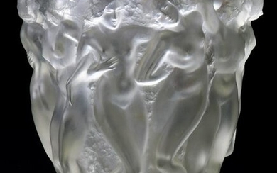 A Rene Lalique crystal Baccantes vase