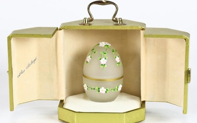 A Theodore Faberge Spring glass egg