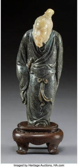 78135: A Fine Chinese Carved Black and White Soapstone