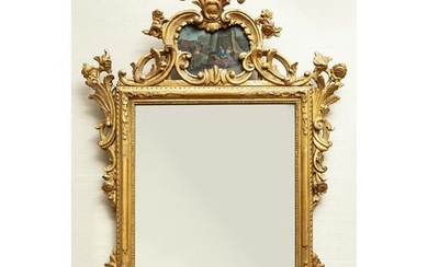 A 18th century Venetian gilt and graven wood wall