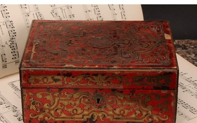 A 19th century Boulle and ebonised marquetry rectangular wor...
