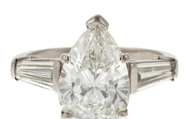 A 3.40 ct Pear Shape Diamond Ring in Platinum