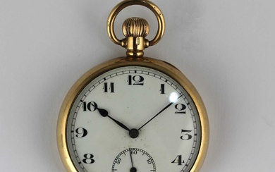 A 9ct gold cased keyless wind open faced gentleman's pocket watch