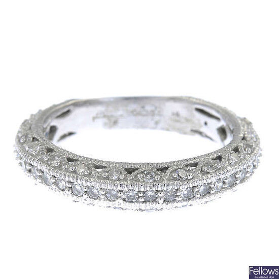 A 9ct gold diamond dress ring.
