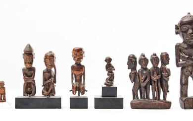 A COLLECTION OF INDONESIAN FIGURAL WOOD CARVINGS DAYAK AND NEIGHBOURING REGIONS, 19TH CENTURY