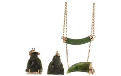 A COLLECTION OF JADE PENDANTS