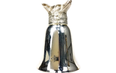 A CONTEMPORARY SILVER PLATED STIRRUP CUP