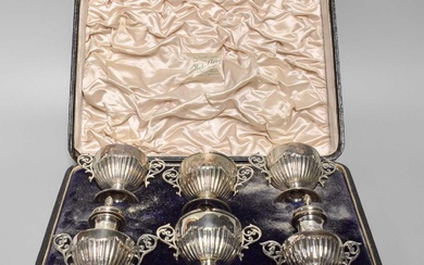 A Cased Edward VII Silver Condiment-Set, by George Maudsley Jackson...