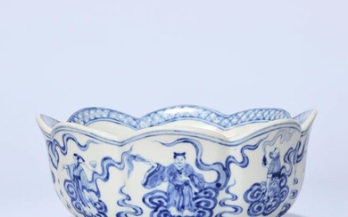 A Chinese Blue and White immortal Painted Porcelain