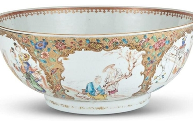 A Chinese Export Porcelain Punch Bowl