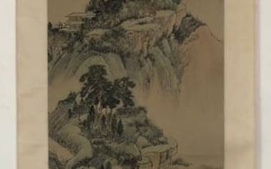 A Chinese Ink Painting Hanging Scroll By Wang Hui