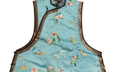 A Chinese blue-ground silk lady's vest, 19th century