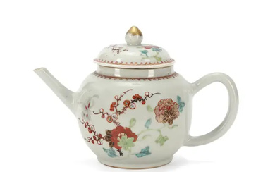A Chinese famille rose export 'floral' teapot and cover Qing dynasty, Qianlong...