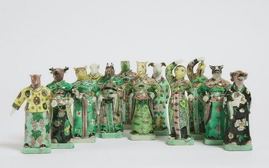 A Complete Set of Twelve Famille Verte Porcelain