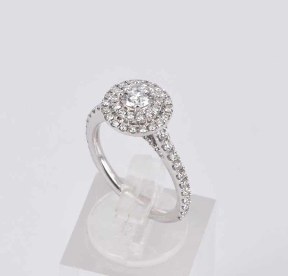 A DOUBLE HALO CLUSTER DIAMOND RING