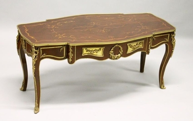 A FRENCH STYLE MARQUETRY AND ORMOLU MOUNTED COFFEE