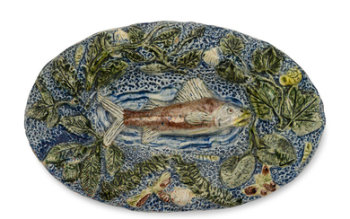A French Pottery Fish Platter in the Manner of Bernard Palissy