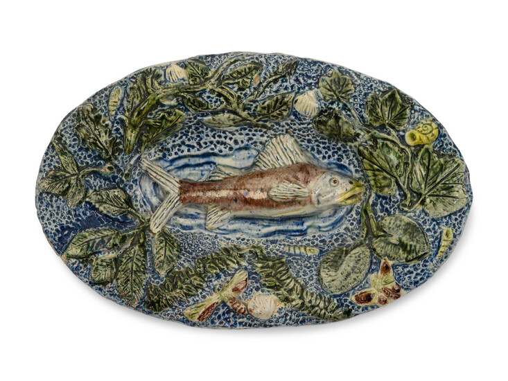A French Pottery Fish Platter in the Manner of Bernard Palissy