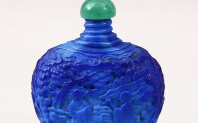 A GOOD 19TH / 20TH CENTURY CHINESE BLUE GLASS /