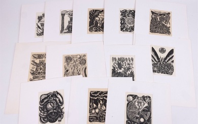 A GROUP OF 12 WOODCUT PRINTS BY ILYA SCHOR