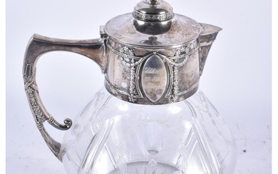 A LARGE EARLY 20TH CENTURY CONTINENTAL SILVER AND CUT GLASS ...