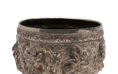 A LATE 19TH/ EARLY 20TH CENTURY INDIAN/ BURMESE SILVER RICE ...
