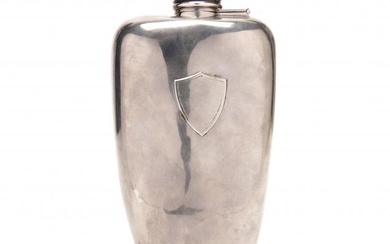 A Large Sterling Silver Flask, Mark of Black, Starr & Frost