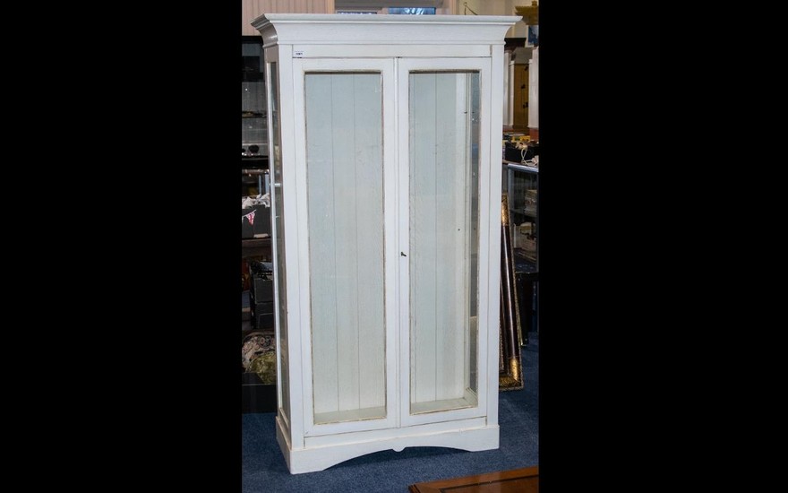 A Limed Oak French Style Glass Free Standing Display Cabinet...