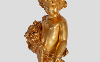 A Napoleon III gilt-bronze sculpture of a putto, 19th Century