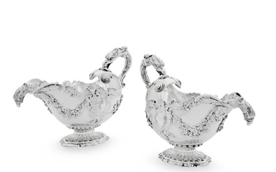 A Pair of George II Silver Eagle-Head Sauce Boats with Matching Ladles, Isaac Duke, London (sauceboats), 1747