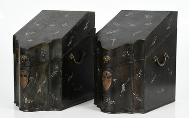 A Pair of Japanese Export Lacquered Knife Boxes