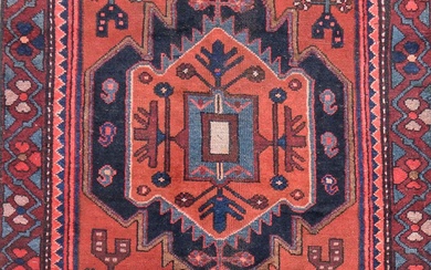 A Persian Hand Knotted Hamadan Rug, 312 X 100