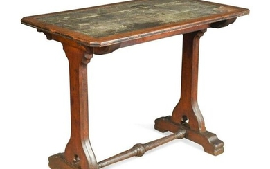 A Puginesque oak library table