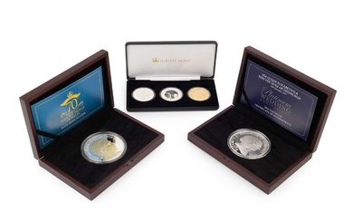A Queen Elizabeth II silver ten pounds coin, for the...