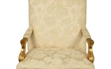 A Regence Style Giltwood Fauteuil Height 45 x width 28