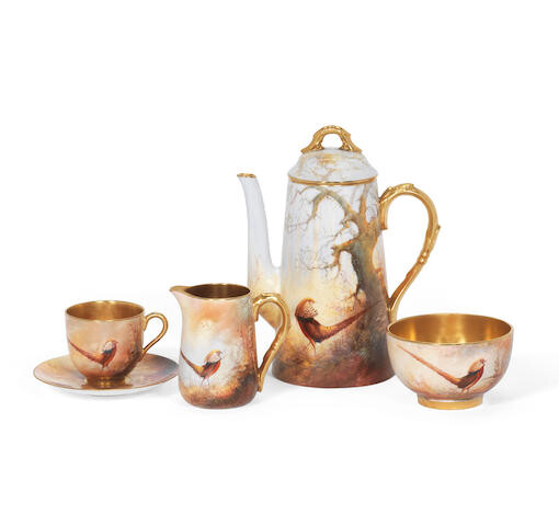 A Royal Worcester coffee set by Walter Sedgley, dated 1923-26