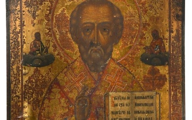 A Russian icon of St Nicholas, probably 19th century