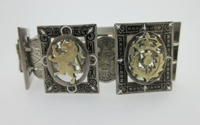 A Scottish parcel gilt and enamel bracelet